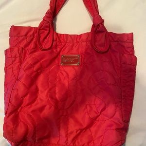 Marc Jacobs hot pink nylon bag. Super pretty! Black and white design inside